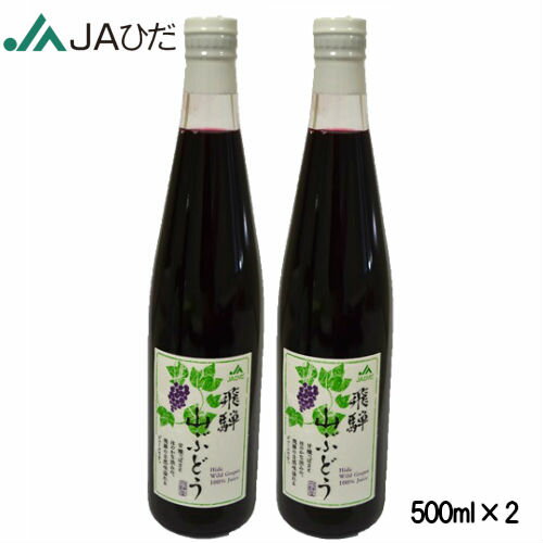 【JAひだ】飛騨山ぶどうジュース 500ml×2 送料無料 ※沖縄 一部離島別途送料1000円