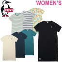 CHUMS チャムス CH18-1243 BOOBY LONG ONEPIECE (レディース) ブービー ロング ワンピース Tシャツワンピ 半袖 膝下 ロング スリット ボーダー リラックス アウトドア キャンプ レディース 7カラー 国内正規 2025SS
