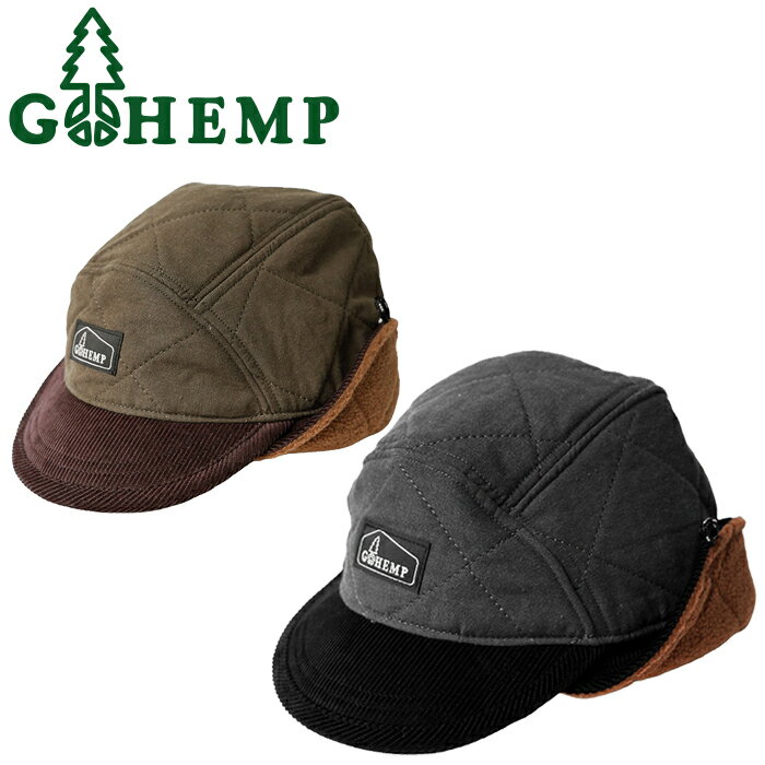 ヘンプ 帽子（メンズ） GOHEMP ゴーヘンプ GHG0248RPQ BLIZZARD CAP ブリザード キャップ 耳あて フリース イヤーカバー付き 防寒 ヘンプ ロゴ 日本製 帽子 柄 ナチュラル アウトドア ストリート メンズ レディース ユニセックス 2カラー 2023AW