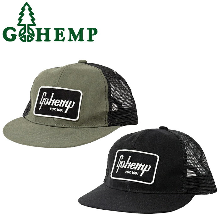 ヘンプ 帽子（メンズ） GOHEMP ゴーヘンプ GHG0252MCP GOHEMP MESH CAP ゴーヘンプ メッシュ キャップ ワッペン ロゴ 帽子 カジュアル ベーシック スタッシュ付き ナチュラル アウトドア ストリート メンズ レディース ユニセックス 2カラー 2024SS