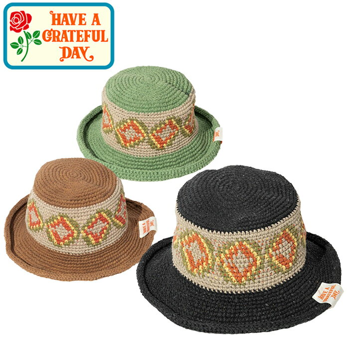 楽天JAIPURHAVE A GRATEFUL DAY ハブ ア グレイトフル デイ GDG0363CRCT CROCHET HAT クロシェット ハット ニット 帽子 刺繡 ナチュラル ストリート アウトドア メンズ レディース ユニセックス 3カラー 2025SS