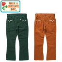 HAVE A GRATEFUL DAY ハブ ア グレイトフル デイ GDP0187EMBR FLOWER CUT EMBROIDERY PANTS フラワー カット エンブロイダリー パンツ フレアパンツ コーデュロイ フラワー 花 刺繍 ヒッピー ボトムス ナチュラル メンズ レディース ユニセックス 2カラー 2023SS