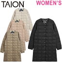 TAION 体温 タイオン TAION-W104-LONG BASIC CREWNECK BUTTON LONG DOWN JACKET (レディース) ベーシック クルーネック ボタン ロング ダウン ジャケット 800FP コート インナーダウン アウター 上着 中綿 防寒 保温 軽量 洗濯可能 手洗いOK レディース 4カラー 2024AW