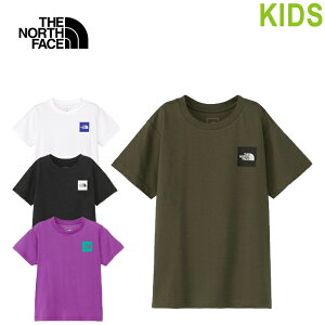 THE NORTH FACE ザ ノースフェイス NTJ32358 S/S SMALL SQUARE LOGO TEE (キッズ) ショートスリーブ スモール スクエア ロゴ ティー Tシャツ 半袖 トップス カットソー ボックスロゴ 吸汗 速乾 UVケア 子供服 男の子 女の子 キッズ 4カラー 国内正規