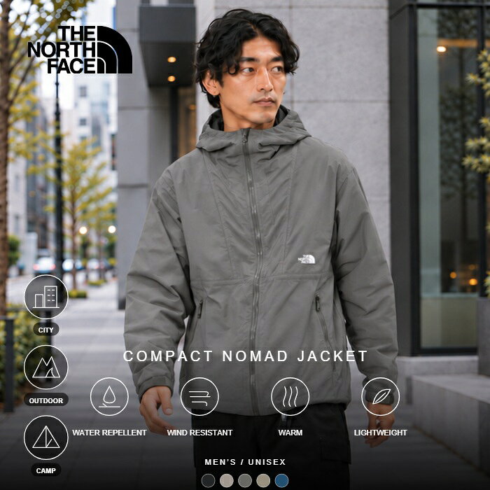 【SALE/10〜20%OFF】THE NORTH FACE ザ・ノース・フェイス NP72531 COMPACT NOMAD JACKET コンパクト ノマド ジャケット 裏地フリース マウンテンパーカー アウター 上着 撥水 防風 保温 ストリート アウトドア メンズ ユニセックス 4カラー 国内正規 2026AW