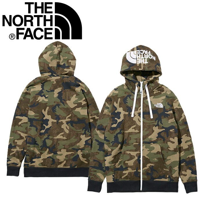 THE NORTH FACE ザ ノースフェイス NT62131 NOVELTY REARVIEW FULLZIP HOODIE ノベルティ リアビュー フルジップ フーディ ジップアップ パーカー スウェット 裏起毛 フードロゴ カモフラ 迷彩 トップス メンズ ユニセックス TF TNFカモ 国内正規 2023AW 20%OFF セール