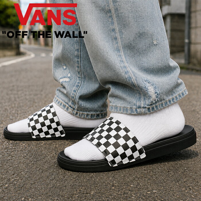 VANS ヴァンズ VN0A5HF527I LA COSTA SLIDE-ON ラコスタ スライドオン チェッカーボード サンダル シューズ スリップオン ビーチ サーフィン キャンプ ストリート バンズ メンズ レディース TRUE WHITE/BLACK トゥルーホワイトブラック 国内正規