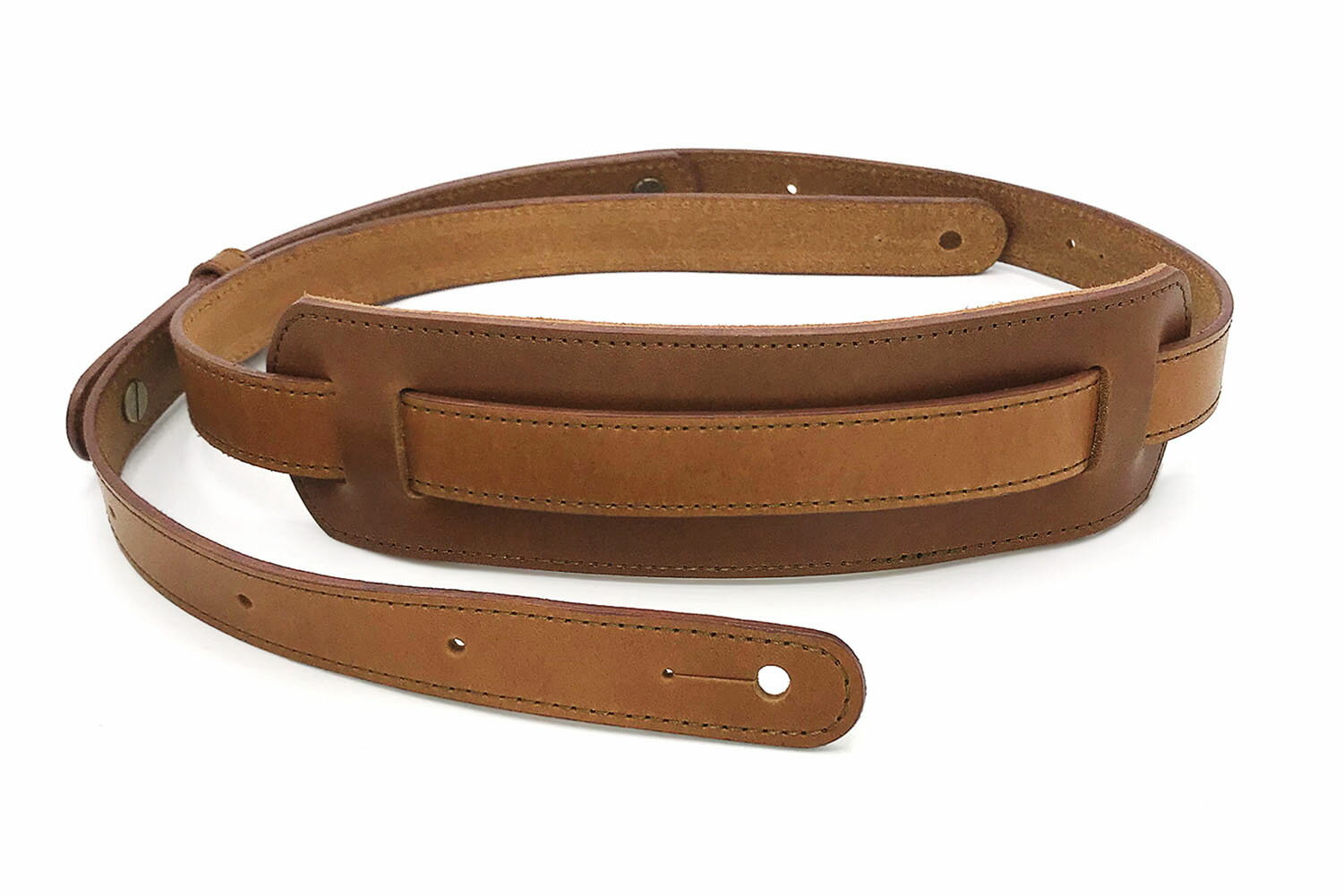 JAJABOON 牛革ギターストラップ 選べる肩パット付き 茶（ブラウン） 本革（レザー）製【smtb-m】