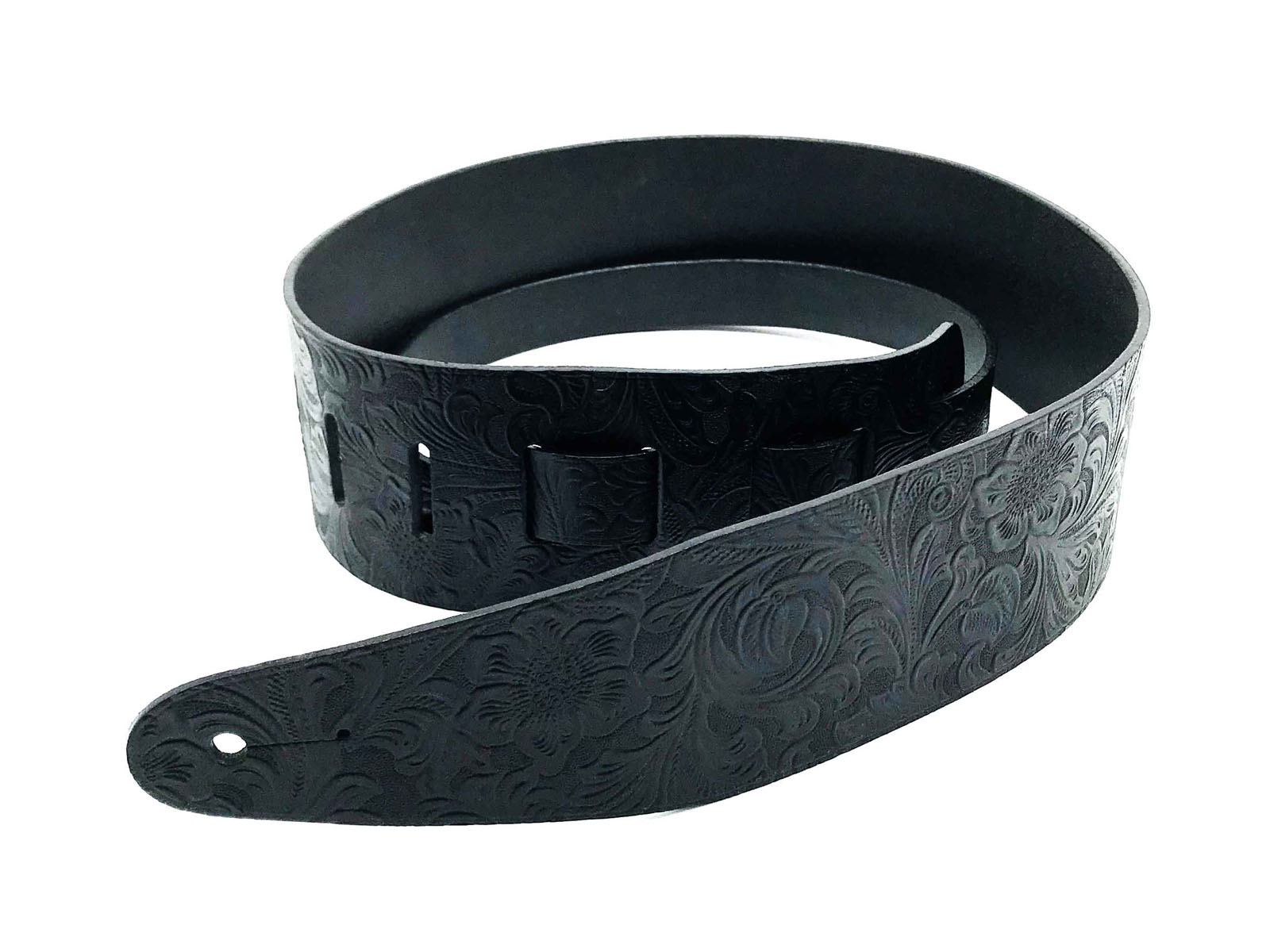 JAJABOON 本革ギターストラップ68mm 黒アラベスク 本革（レザー）製【smtb-m】