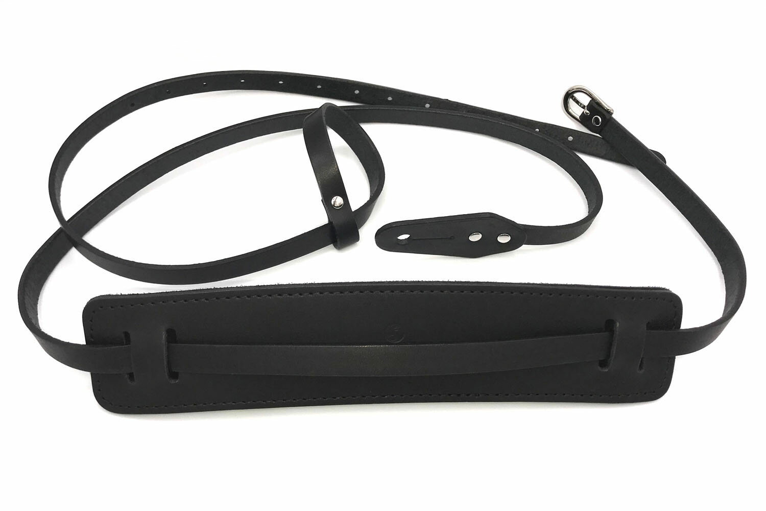 JAJABOON アコギ用ギターストラップ ディランモデル ブラック【肩パット付】 本革(レザー)製