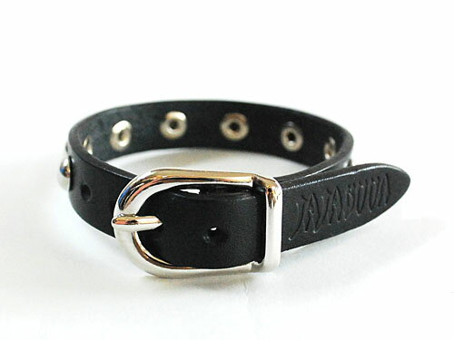 JAJABOON 【メール便OK★】スタッズブレスレット　黒 本革（レザー）製