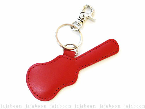 JAJABOON 【メール便OK★】ギターケース型ピックケースキーホルダー 赤(ギターピック付)