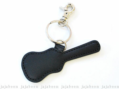 JAJABOON 【メール便OK★】ギターケース型ピックケースキーホルダー 黒(ギターピック付)