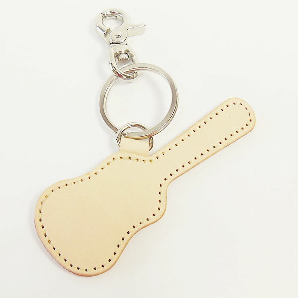 JAJABOON 【メール便OK★】ギターケース型ピックケースキーホルダー ヌメ皮(ギターピック付)
