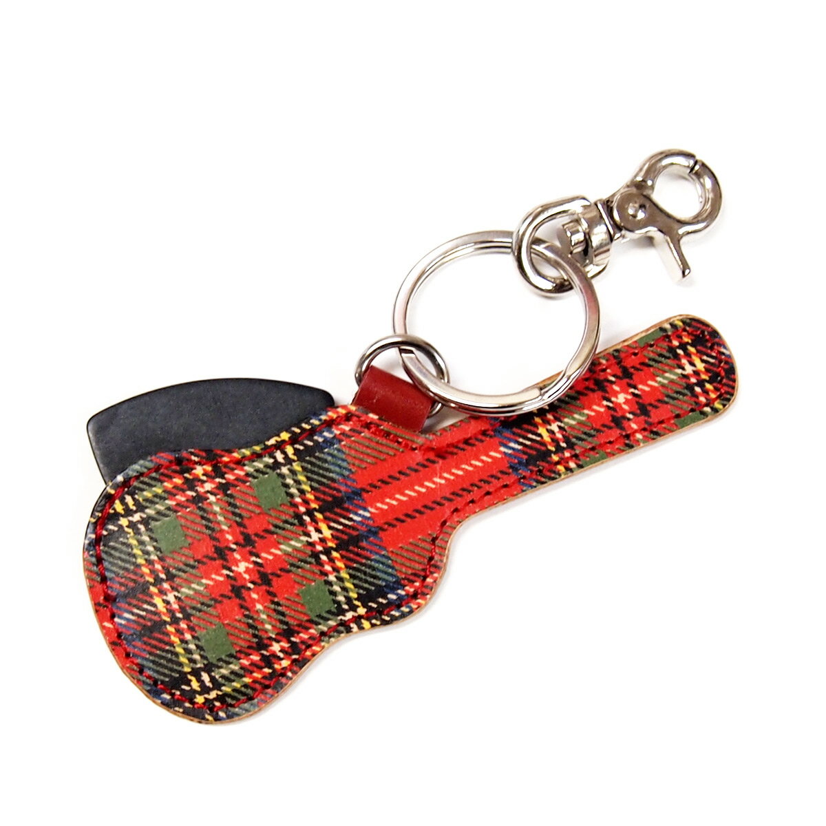 JAJABOON 【メール便OK★】ギターケース型(トライアングル型)ピックケースキーホルダー ロイヤル(ギターピック付)