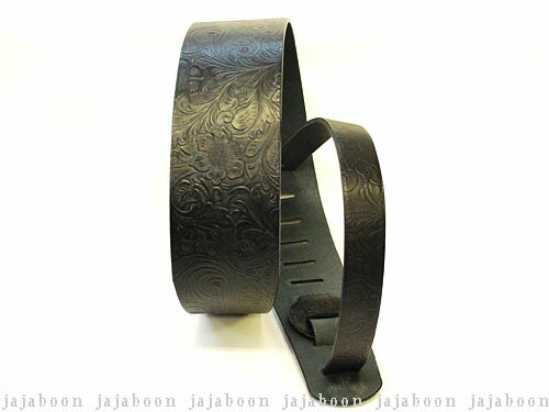 JAJABOON 本革ギターストラップ78mm 黒アラベスク 本革（レザー）製【smtb-m】