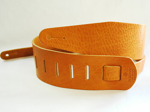 JAJABOON 本革ギターストラップ【WILD SIDE】 68mm キャメル(シボ加工) 本革(レザー)製