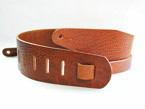 JAJABOON 本革ギターストラップ【WILD SIDE】 68mm 茶(シボ加工) 本革(レザー)製