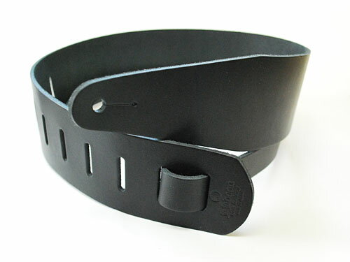 JAJABOON 本革ギターストラップ【WILD SIDE】 68mm L(ロング)ブラック 本革(レザー)製