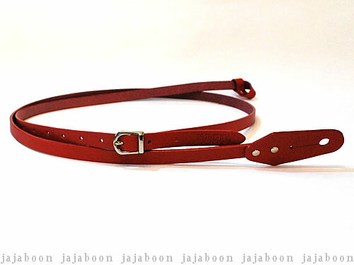 JAJABOON アコギ用ギターストラップ ディランモデル レッド【肩パット付】 本革(レザー)製