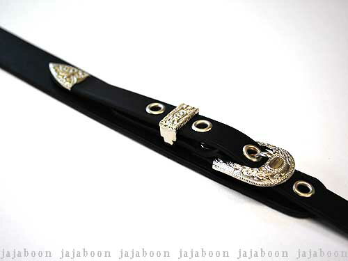 JAJABOON ウエスタンバックルギターストラップスリム 黒(ブラック) 本革(レザー)製【smtb-m】