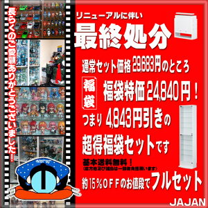 最終処分企画フィギュアラック福袋JAJAN天井つっぱりフィギュアラック薄型19cm奥行きタイプフルセット