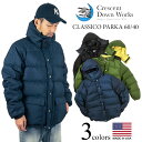 クレセントダウンワークス CRESCENT DOWN WORKS ダウンジャケット クラシコパーカ 60/40 ｜ メンズ アメリカ製 防寒 保温 CLASSICO PARKA 定番 ホワイトグースダウン100％ 700フィルパワー フードは着脱可能 ダブルジップ ブラック ネイビー オリーブ