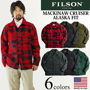 フィルソン FILSON ウールコート マッキーノ クルーザー ｜ ウールジャケット メンズ 定番 アメリカ製 MACKINAW CRUISER MADE IN USA バージンウール100％ 防寒 保温 耐風 撥水 チェック 無地 単色 レッド ブラック ネイビー グリーン サイズXS-XXL