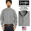ギットマン ブラザーズ Gitman Bros. ギンガムチェック ボタンダウンシャツ ブラック/ホワイト (アメリカ製 米国製 GINGHAM CHECK B.D. SHIRT 長袖）