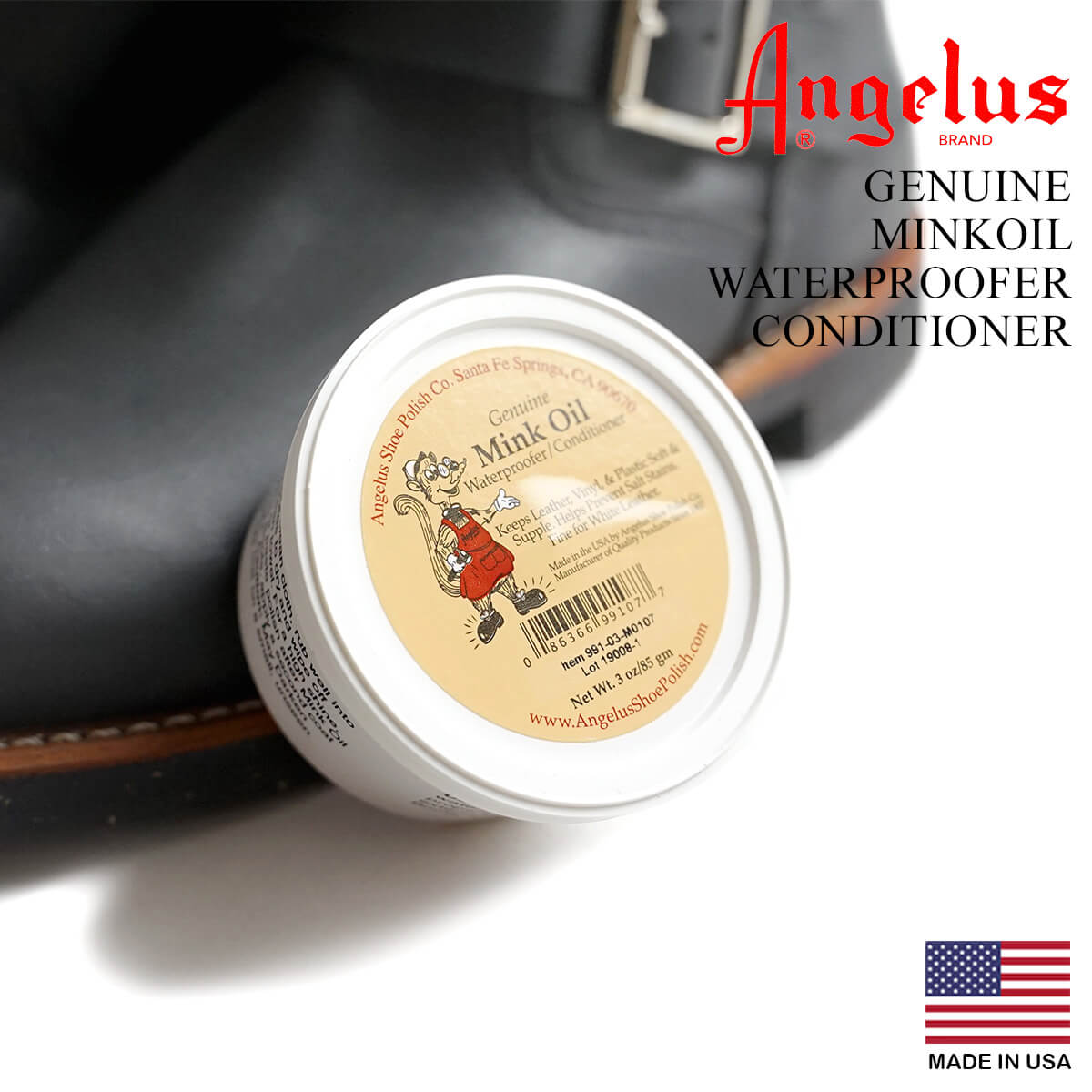 アンジェラス ANGELUS SHOE POLISH 純正ミンクオイル (アメリカ製 米国製 レザーケア GENUINE MINK OIL）