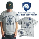 THE PENNSYLVANIA STATE UNIVERSITY オフィシャルロゴTシャツ チャンピオンボディ（メンズ S-XXL Champion カレッジTシャツ ペンシルバニア州立大学 海外買い付け スーベニア）