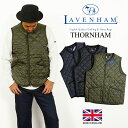 【クーポン配布中】ラベンハム LAVENHAM キルティング ベスト ソーンハム ｜ キルトベスト メンズ THORNHAM インナーベスト イングランド製 撥水 軽量 ラブンスター 内ポケット MADE IN ENGLAND ブラック ネイビー グリーン サイズXS-XL 34-42