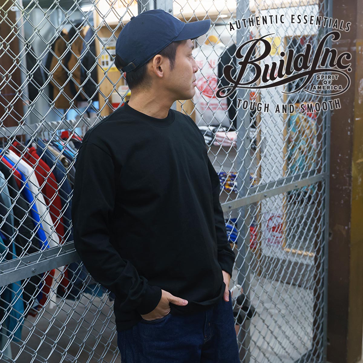 【クーポン配布中】ビルドインク BUILDINK ロングスリーブTシャツ | メンズ M-XXL アメリカ製 米国製 長袖 ロンT 無地 ブランク ヘビーウエイト 9オンス USコットン