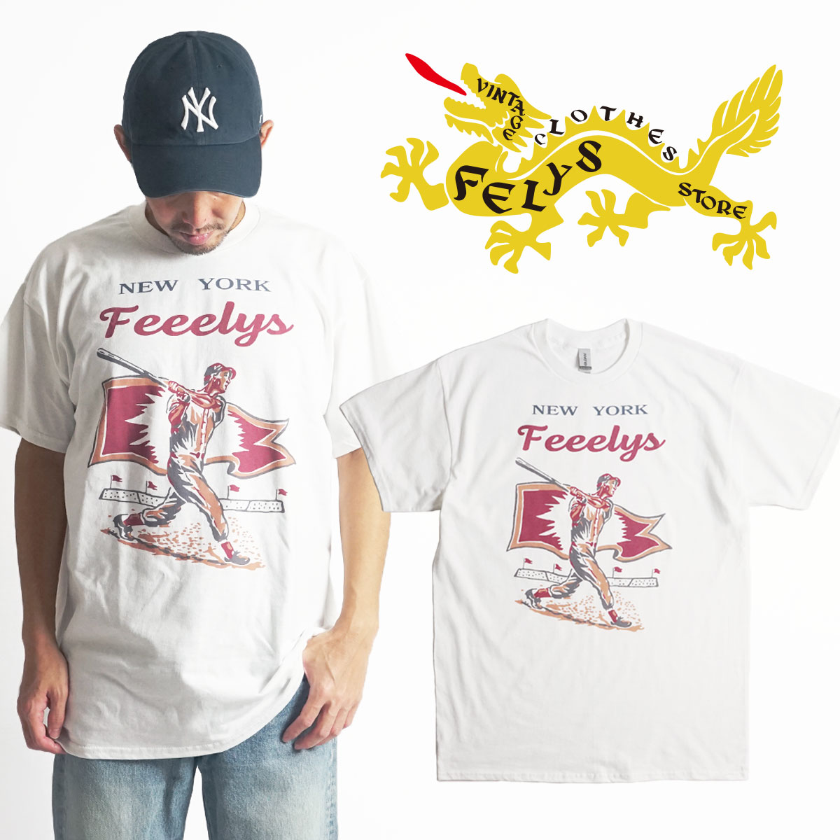 フェリス FELYS ニューヨーク フェリス 半袖 Tシャツ (メンズ S-XL NEW YORK FEEELYS Tshirt)