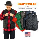 スナップンウエア SNAP’N’WEAR 300 キルトベスト ｜ ベスト メンズ アメリカ製 MADE IN USA QUILTED VEST キルティング ベスト インナー パッチポケット 胸ポケット ドロップテール 軽量 ブラック ネイビー ブラウン グリーン レッド サイズ S M L XL USワークウエア