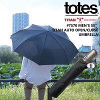 トーツ totes 7570 折りたたみ傘 タイタン 55” TITAN AUTO OPEN/CLOSE ｜ メンズ おりたたみ傘 折畳み傘 ボタン式 耐久性の高いモデル 軽量 風に強い ワンタッチ自動開閉 コンパクト 雨 梅雨 紳士傘 携帯 ブラック 黒 通勤 通学 ワイドサイズ