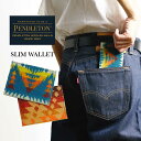 ペンドルトン PENDLETON スリムウォレット (ユニセックス カードケース 名刺入れ 小銭入れ ミニ財布 レザー ウール ネイティブ柄）