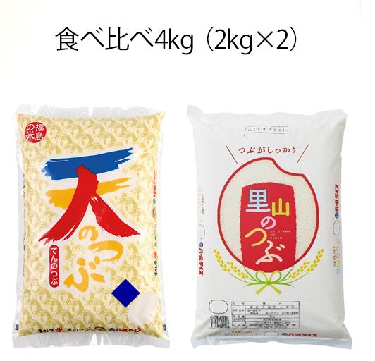 人気ランキング第59位「JAライフクリエイト福島楽天市場店」口コミ数「0件」評価「0」令和5年産 福島県産米「天のつぶ・里山のつぶ」食べくらべ4kg（2kg×2袋） 米 お米 送料無料 食べ比べ 新米