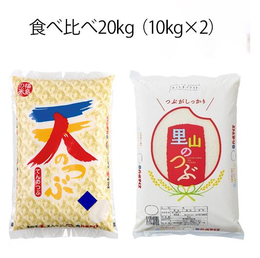 令和5年産 福島県産米「天のつぶ・里山のつぶ」食べくらべ20kg（10kg×2袋） 米 お米 送料無料 食べ比5新米 1