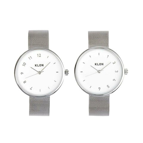 『CONNECTION ELFIN -SILVER MESH-』KLON クローン 腕時計 ペアウォッチ 時をわけ合う カップル お揃い さりげない シンプル メッシュベルト ギフト 記念日 誕生日
