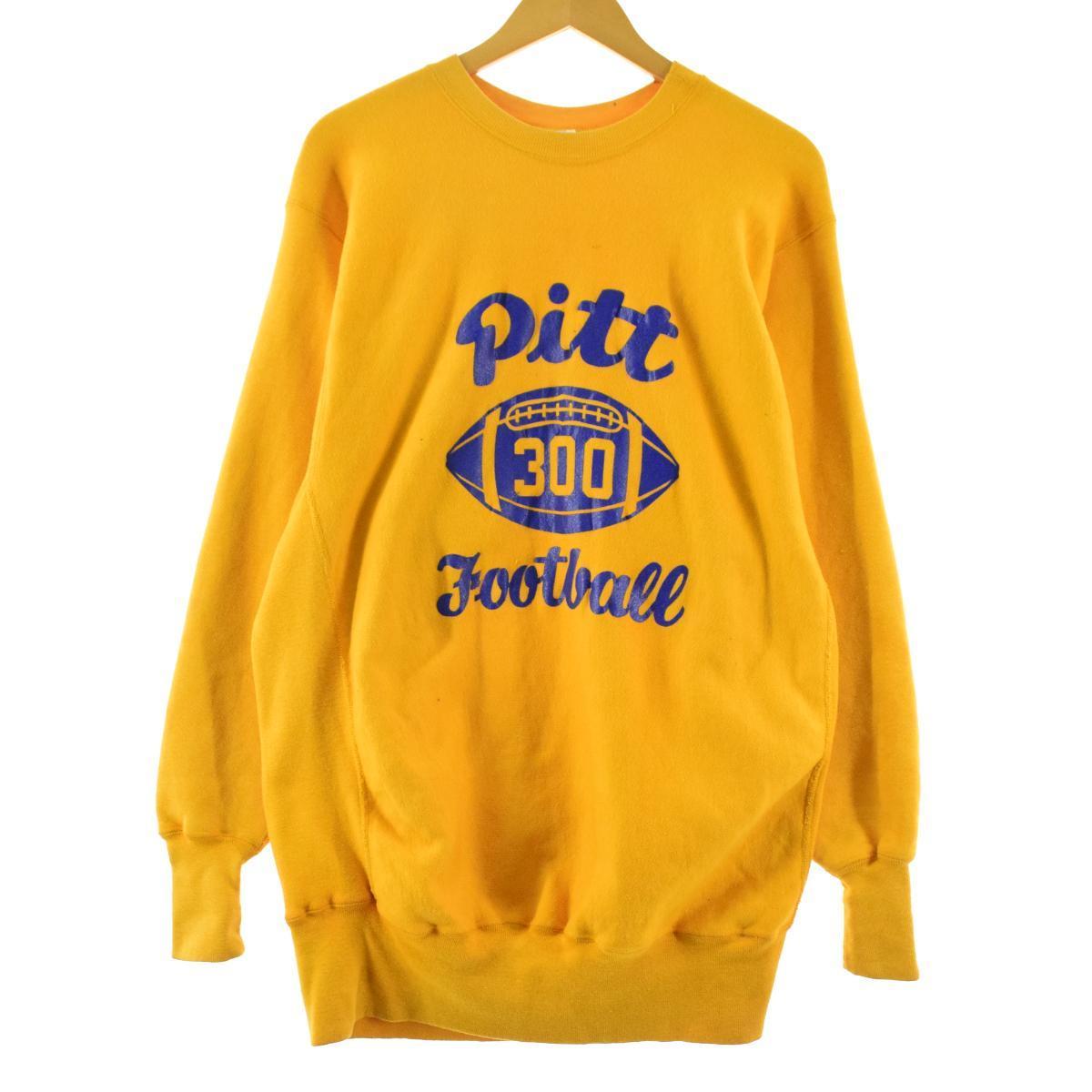 古着 70年代 チャンピオン Champion リバースウィーブ 単色タグ 青単タグ PITT ピッツバーグ大学 カレッジスウェットシャツ トレーナー USA製 メンズL ヴィンテージ /eaa220989 【220120】【SS2209】
