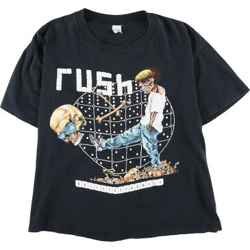 古着 90年代 SPORTS WEAR RUSH ラッシュ ROLL THE BONES アルバム PUSHEAD パスヘッド バンドTシャツ USA製 メンズXL ヴィンテージ /eaa238028 【中古】【N2206】 【220331】