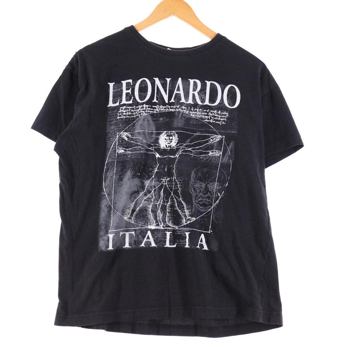 古着 Swartee LEONARDO DA VINCI レオナルドダヴィンチ ウィトルウィウス的人体図 アートTシャツ メンズM /eaa242914 【220416】
