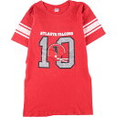 古着 70年代 チャンピオン Champion バータグ NFL ATLANTA FALCONS アトランタファルコンズ スポーツプリントTシャツ USA製 レディースS ヴィンテージ /eaa245192 【220421】【SS2209】 【LP2311】