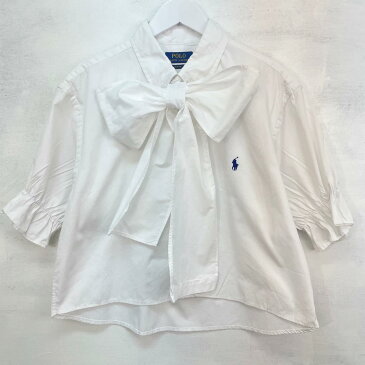 古着 eluluリメイク ラルフローレン Ralph Lauren 半袖 ビッグリボンリメイクシャツ フリーサイズ /eaa246322 【中古】【エルル0701】 【220702】