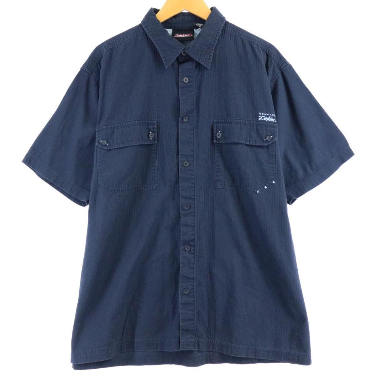 古着 ディッキーズ Dickies 半袖 ワークシャツ メンズXXL /eaa251006 【220523】