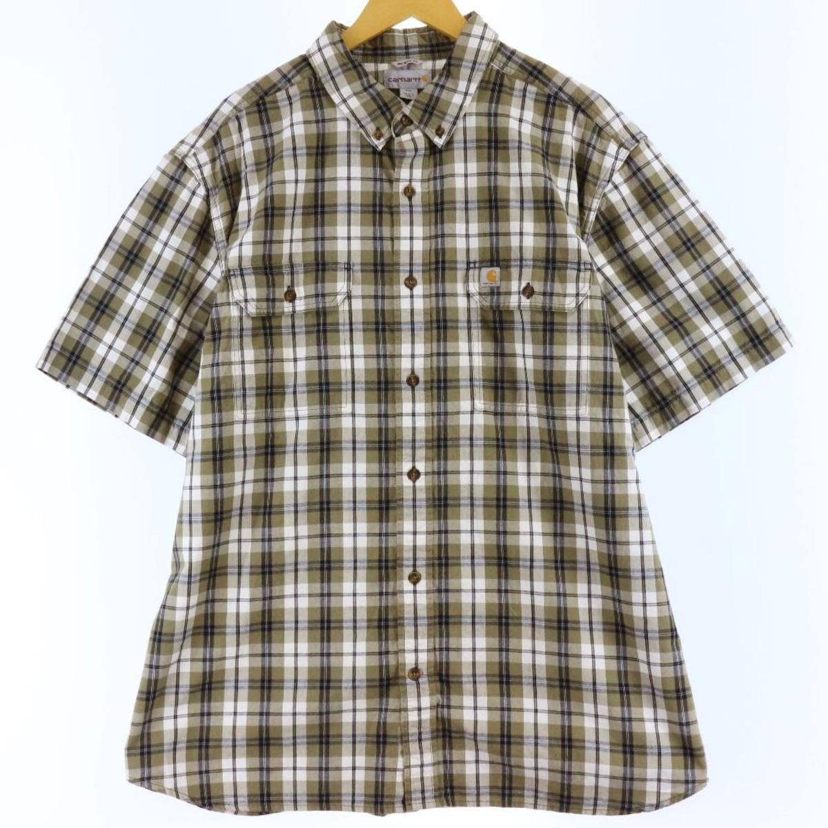 古着 カーハート Carhartt RELAXED FIT 半袖 ボタンダウンチェックシャツ メンズXXL /eaa251387 【中古】 【220619】 【LP2311】