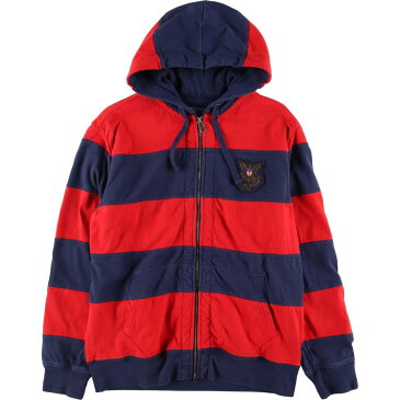 古着 ラルフローレン Ralph Lauren POLO by Ralph Lauren ボーター柄 スウェットフルジップパーカー メンズL /eaa254310 【中古】 【220717】