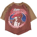 古着 70~80年代 PARAMOUNT BRUCE SPRINGSTEEN ブルーススプリングスティーン The Boss Is Back パキ綿 五分袖 ラグラン バンドTシャツ バンT レディースM ヴィンテージ /eaa254418 【中古】 【220610】