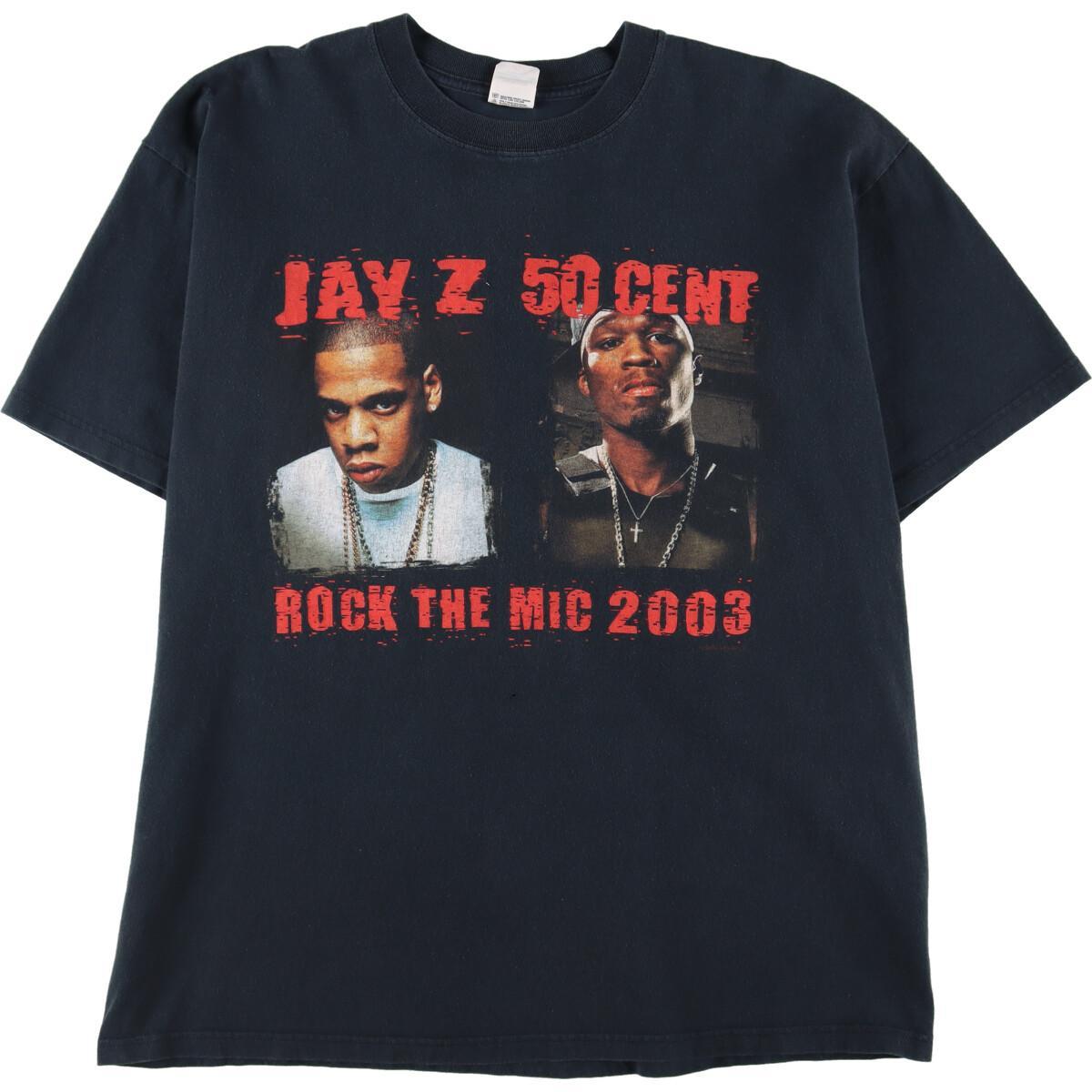 古着 アンビル anvil JAY-Z ジェイZ×50CENT フィフティー セント ROCK THE MIC 2003 バンドTシャツ バンT メンズXL /eaa258081 【中古】【N2206】 【220530】